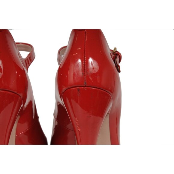 Gucci ankle strap pumps - Gem Gucci Womens Peep Toe Platform Ankle Strap Pumps US 8.5 EU 38.5 Red Patent